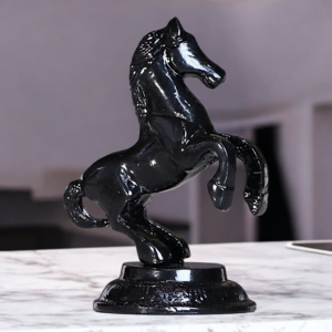 Attractive Black Jumping Horse Statue For Home Decor Stylish Horse Showpiece For Good Luck and Beautiful Metal Horse Idol For Vastu decorated for home